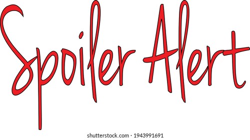 Ilustración de signo de texto de alerta de spoiler en fondo blanco