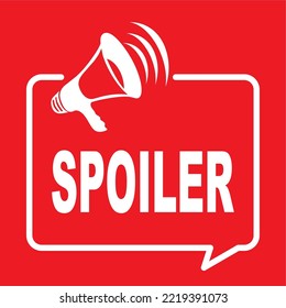 Spoiler alert vector sign isolated on merah background