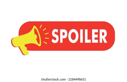 Spoiler alert vector sign , red and yellow alert message 
