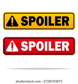 Vector de signo de etiqueta de spoiler ilustración aislada