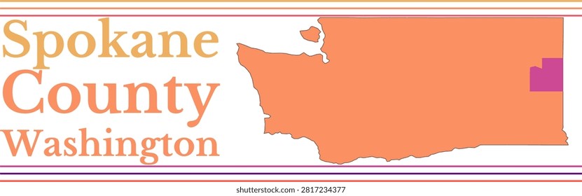 Spokane County Washington Highlighted on State Map