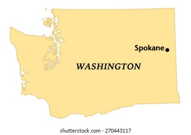 Spokane On A Map Spokane Washington Locate Map Stock Vector (Royalty Free) 270443117 |  Shutterstock
