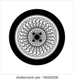 Spoke wheel for the beautiful car. Vector illustration.
