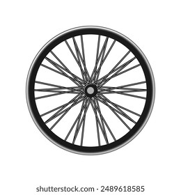 spoke wheel bike cartoon. sketch pspokes, hub graphic, tyre side spoke wheel bike sign. isolated symbol vector illustration