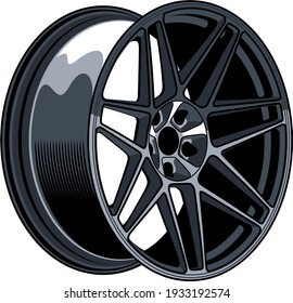 spoke wheel car rim vector illustration