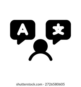 Icono de lenguaje hablado Ilustración de diseño de símbolos de Vector