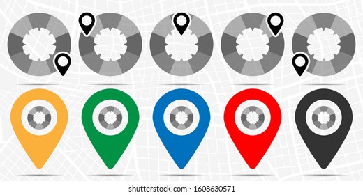 Spokes in a circle icon in location set. Simple glyph, flat illustration element of charts and diagrams theme icons