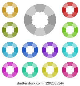spokes in a circle icon in multi color. Simple glyph, flat vector of Charts and diagrams icons for UI and UX, website or mobile application