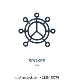 spokes thin line icon. spoke, circle linear icons from sew concept isolated outline sign. Vector illustration symbol element for web design and apps.