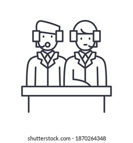 Icono portavoz, ilustración lineal aislada, vector de línea delgada, signo de diseño web, símbolo de concepto de contorno con trazo editable sobre fondo blanco.
