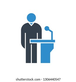 Spokesman Podium Icon Stock Vector (Royalty Free) 1306440547 | Shutterstock