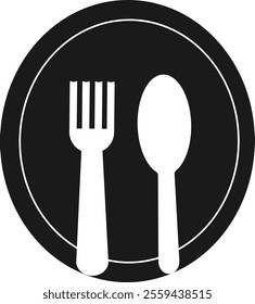 spon, glyph icon. fork knife and spoon silhouette
