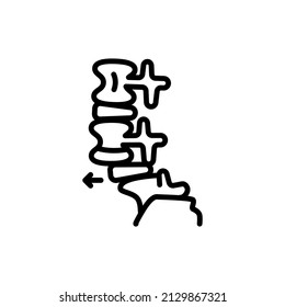 Symbol für die Spondylolisthese Einmaliges Vektorelement.