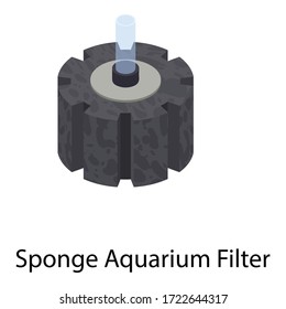 Sponge aquarium filter icon. Isometric of sponge aquarium filter vector icon for web design isolated on white background