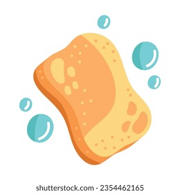 sponge and bubbles icon isolated illustration
