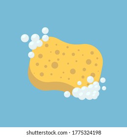 Sponge with bubbles icon isolated on white background. Vector illustration. Eps 10.