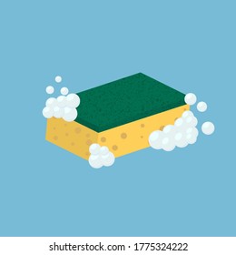 Sponge with bubbles icon isolated on white background. Vector illustration. Eps 10.