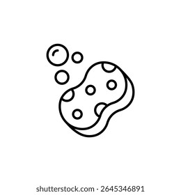 Sponge With Bubbles Illustration Depicting Cleaning And Hygiene Iconography