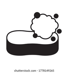 sponge and bubbles lineal style icon design, Cleaning service wash home and hygiene theme Vector illustration