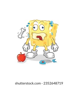 the sponge burp mascot. cartoon vector