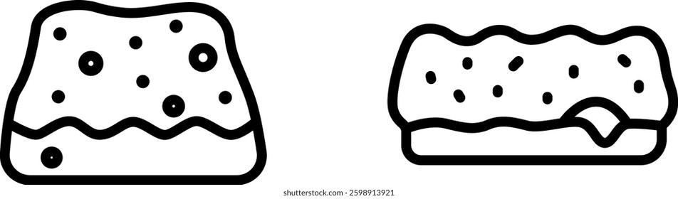 "Sponge Cake Icon – Light and Airy Dessert Symbol in Vector Style"