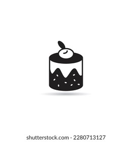 sponge cake icon on white background