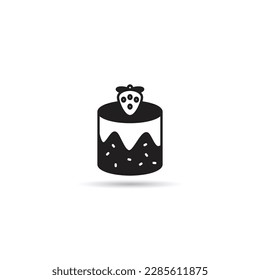 sponge cake icon on white background