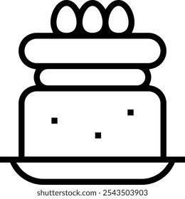 sponge cake icon. Thin linear style design isolated on white background