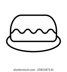 Sponge Cake Vector Line Icon Design