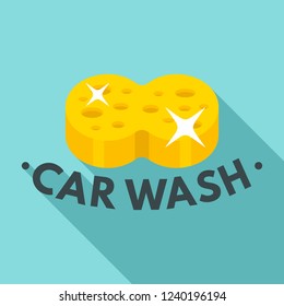 Sponge car wash logo. Flat illustration of sponge car wash vector logo for web design