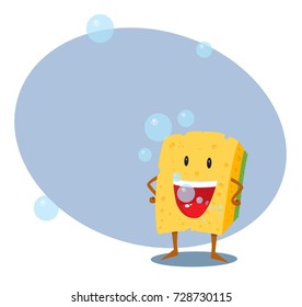 sponge cartoon, washing dishes vector