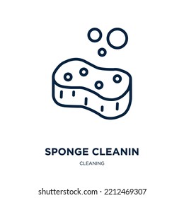 sponge cleanin icon from cleaning collection. Thin linear sponge cleanin, sponge, cleanly outline icon isolated on white background. Line vector sponge cleanin sign, symbol for web and mobile