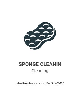 Sponge cleanin vector icon on white background. Flat vector sponge cleanin icon symbol sign from modern cleaning collection for mobile concept and web apps design.