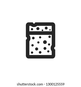 Sponge cleaning icon in thick outline style. Black and white monochrome vector illustration.