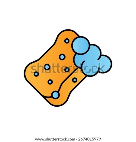 Sponge Cleaning Tool Lineal Color Icon: Housework and Cleaning