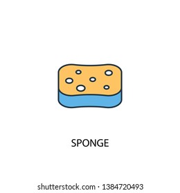 sponge concept 2 colored line icon. Simple yellow and blue element illustration. sponge concept outline symbol design