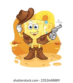 el vaquero esponjoso con vector de carácter de arma