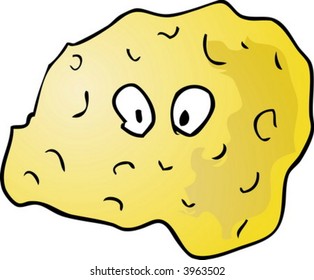 Sponge Cute friendly cartoon marine creature hand-drawn illustration