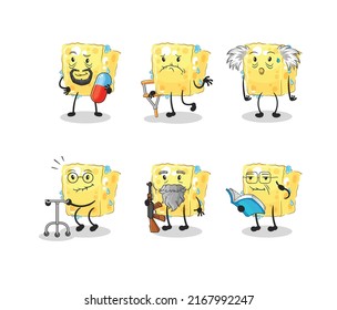 the sponge elderly character. cartoon mascot vector