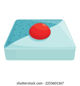 Sponge equipment icon cartoon vector. Domestic cleaner. Wash tool