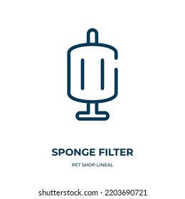 Sponge filter icon. Linear vector illustration from pet shop lineal collection. Outline sponge filter icon vector. Thin line symbol for use on web and mobile apps, logo, print media.