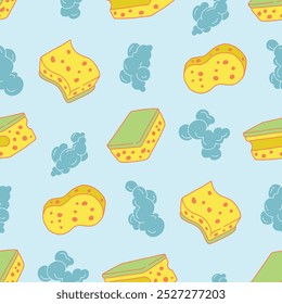 Sponge Foam Bubble Vector Seamless Pattern illustration for Print, Wallpaper, Decoration.