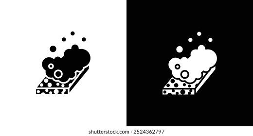 Esponja con icono de espuma Ilustración de diseño de arte