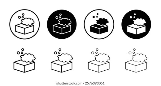 Sponge with foam icon logo sign set vector outline