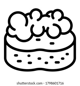 Sponge foam icon. Outline sponge foam vector icon for web design isolated on white background