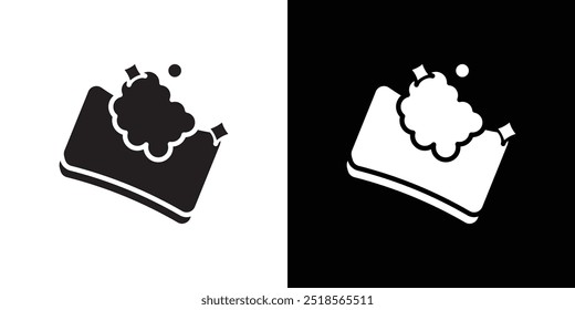 Sponge with foam icon Vector flat thin line illustration