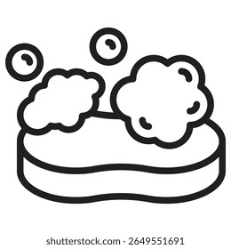 Esponja con el icono de espuma Ilustración vectorial aislada signo