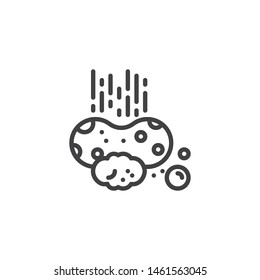 Sponge and foam line icon. linear style sign for mobile concept and web design. Wet Cleaning outline vector icon. Hygiene symbol, logo illustration. Vector graphics