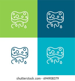 Sponge green and blue material color minimal icon or logo design