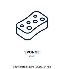 sponge icon from beauty collection. Thin linear sponge, clean, mop outline icon isolated on white background. Line vector sponge sign, symbol for web and mobile